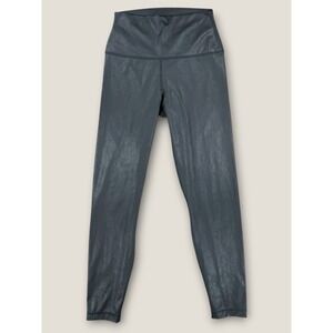 90‎ Degree By Reflex Shiny Faux Leather Shimmer Leggings S High Rise Charcoal